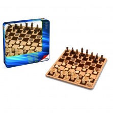 Escacs / Dames 27x27 cm Caixa Metall