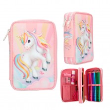 Top Model Estuche Doble Lleno Unicornio