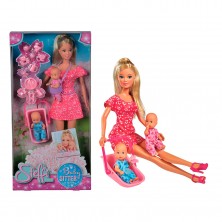Steffi Love con 2 Bebés y Accesorios