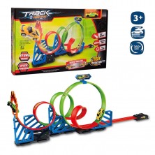 Pista Looping con 4 Giros y Coche