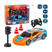Coche Deportivo RC con Semáforo y Accesorios