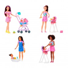 Barbie Niñera con Niña y Accesorios Surtido