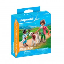 Playmobil Dúo Pack Granjera con Ternero 71803