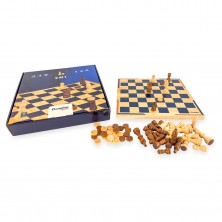 Juego Mesa Ajedrez / Damas Madera