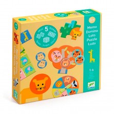 Djeco Juego Mesa Animales Salvajes 5 en 1
