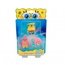 Pack 3 Mini Figuras Bob Esponja Surtido