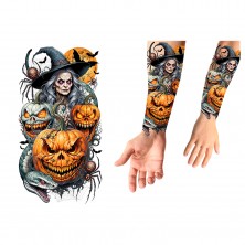 Tatuaje Brazo Calabazas y Brujas