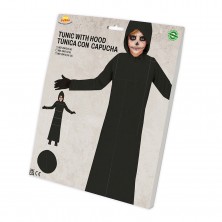 Túnica Negra Infantil con Capucha