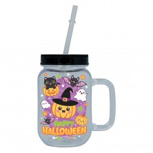 Jarra con Pajita Happy Halloween
