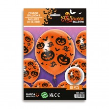 Bolsa 10 Globos Naranjas Halloween