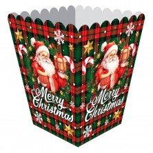 Set 6 Bolsas Cartón Santa Claus para Palomitas