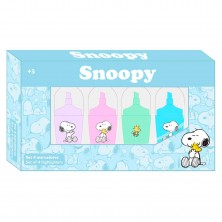 Pack 4 Mini Marcadores Fluorescentes Snoopy