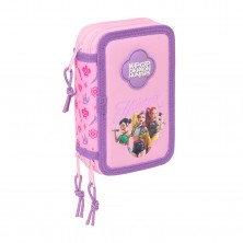 Estuche Triple Lleno Rosa K-Pop Demon Hunters