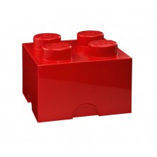 Lego caja almacenaje cuadrada roja 