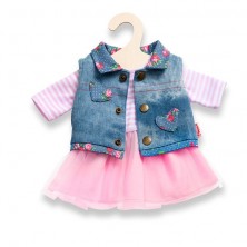 Vestit Nines Rosa amb Jaqueta Texana 35-45 cm