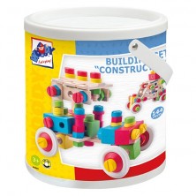 Cub Peces Fusta Construcció 144 pc