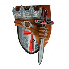 Conjunto Espada, Escudo y Corona Templarios