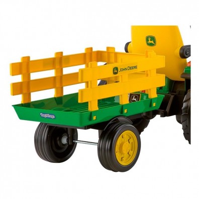  Peg Perego John Deere - Tractor de fuerza terrestre con  remolque de juguete
