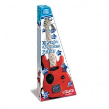 Guitarra Eléctrica Madera Roja con Amplificador