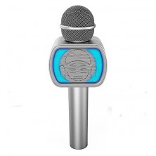 Micro Karaoke Plateado con Luz Led Bluetooth