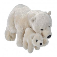 Peluche mama y cría oso polar 