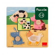 Puzzle Animales Granja Color