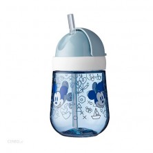 Cantimplora azul Mickey Mouse con pajita 300 ml