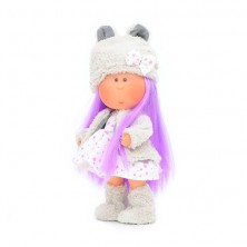 Muñeca Mia con vestido Invierno con gorro 30 cm