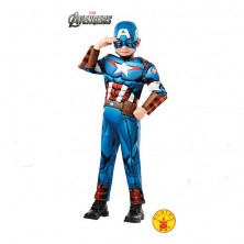 Disfraz Capitán America Pecho Musculoso Talla S