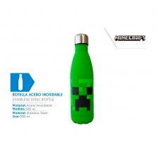Botella Acero Inoxidable Minecraft 500 ml verde