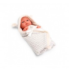 Muñeco Bebé con Manta Gris 30 cm