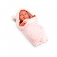 Muñeco Bebé con Manta Rosa 30 cm