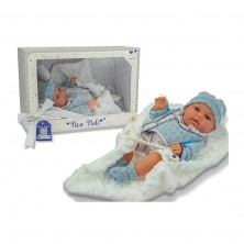 Muñeco Bebé Recién Nacido Azul 35cm