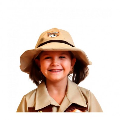 Vista Frontal Del Niño Explorador Sonriente Gafas Sombrero
