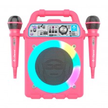 Karaoke Rosa con 2 Micros y Luces