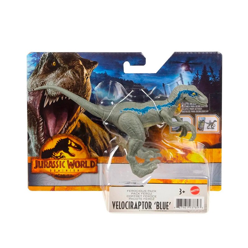 JURASSIC WORLD VELOCIRAPTOR Blue Dinosaurier Kinder Dino Rivals Mattel