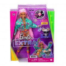 Muñeca Barbie Extra con Trenzas Rosas