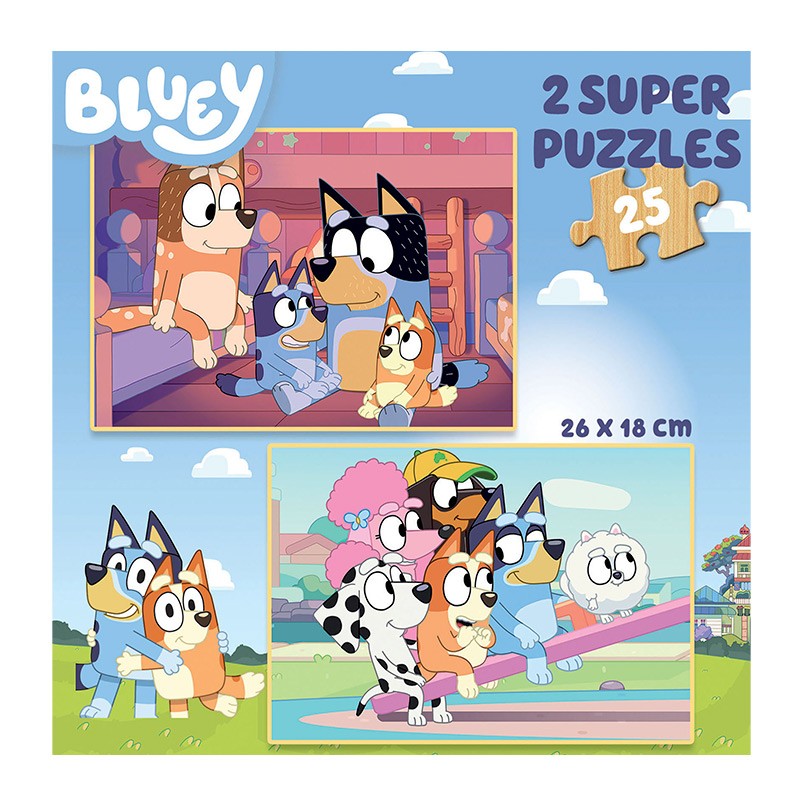 Puzle Bluey Madera 2x25 Piezas de Educa
