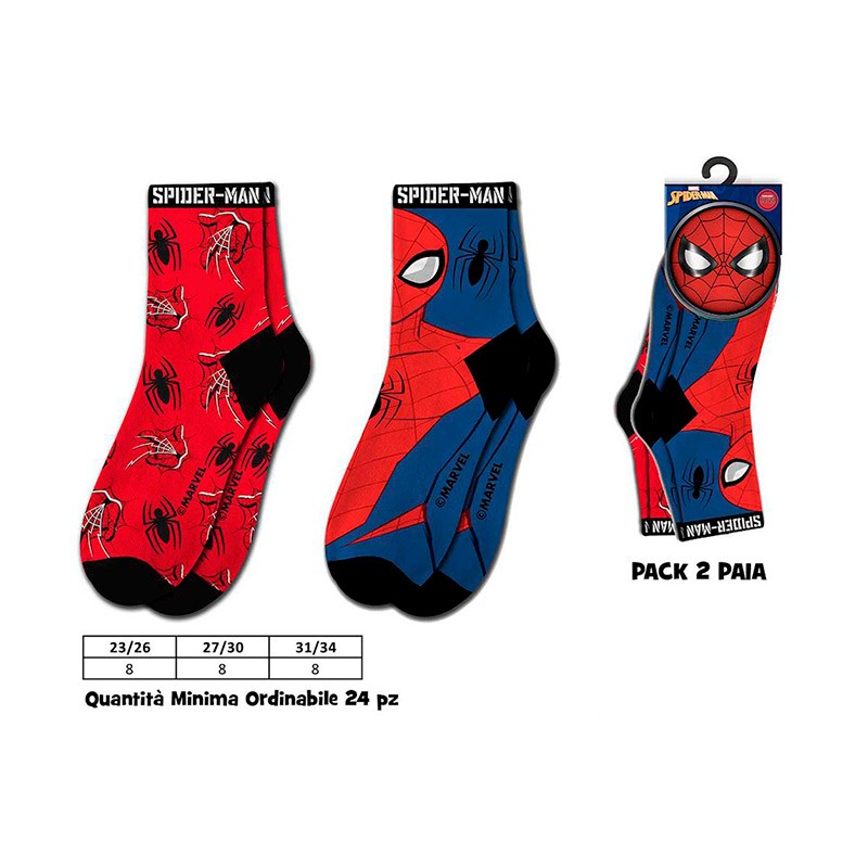 Pack 2 Calcetines Spiderman Tallas 23-34 Modelo Surtido