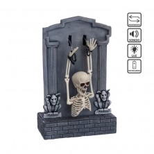 Lápida Esqueleto con Luz, Sonido y Movimiento 35 cm