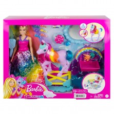 Muñeca Barbie con Unicornio Bebé y Accesorios