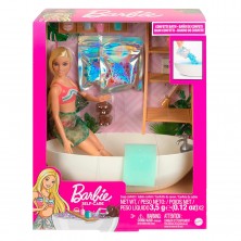 Muñeca con Bañera Barbie y Confeti