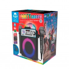 Altavoz Karaoke Negro con 2 Micros + Luz