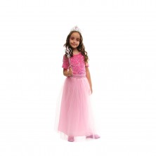 Disfraz Princesa Rosa con Tiara y Varita Talla S