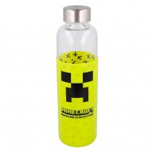 Botella Cristal Minecraft con Funda Silicona 585 ml