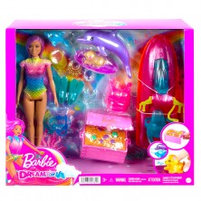 Muñeca Barbie con Moto Agua, Mascotas y Accesorios