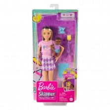 Niñera Barbie Morena con Bebé