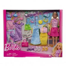Mega Set Muñeca Barbie con 5 Vestidos