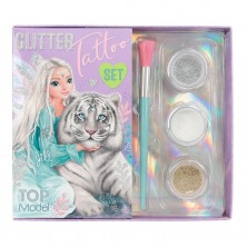 Top Model Tatuajes Fantasy Tiger con Purpurina