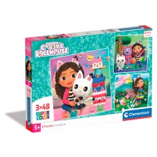 Puzle Gabby's Dollhouse 3x48 Piezas